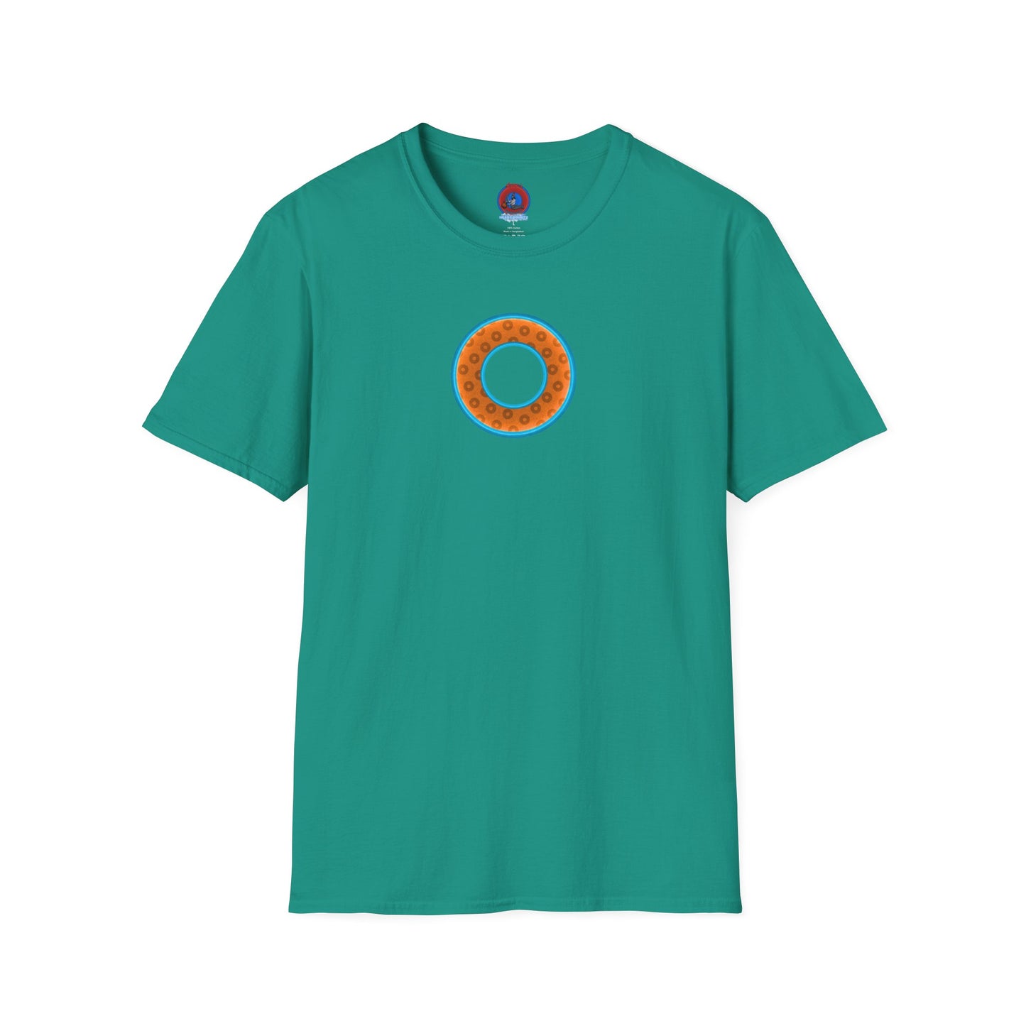 Plain Donuts/Unisex Soft-Style - "Plain Wide Mouthed Paradoxical Donuts" - orange/aquamarine blue donuts