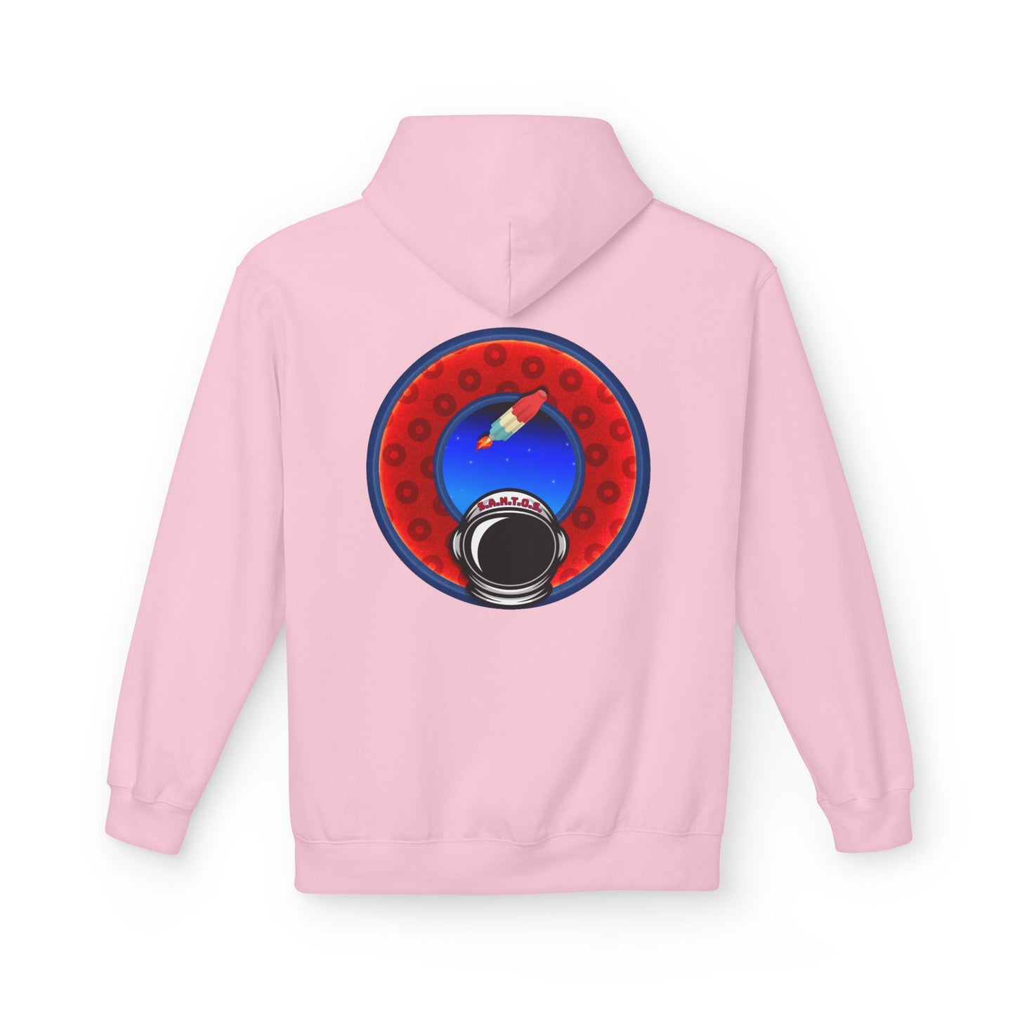 Fleece Harry Hoodies [Midweight Soft-style] - "This is What Donuts Smell Like in Space - YEMSG Donut" - w/widemouthed red/blue donut