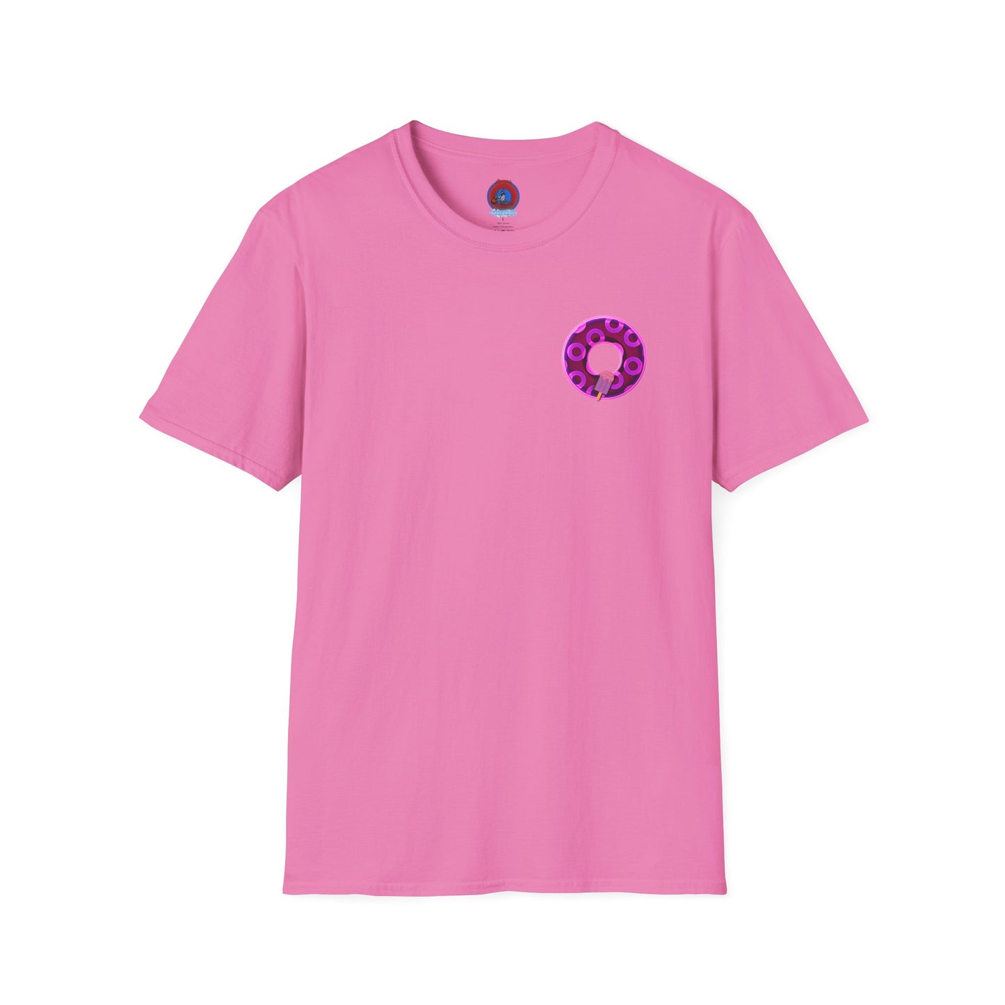 Classic Donut Tee - Unisex Soft-Style - "It's Ice Cream Popsicles - YEMSG Donut" - purple/magenta paradox donut - variant 1
