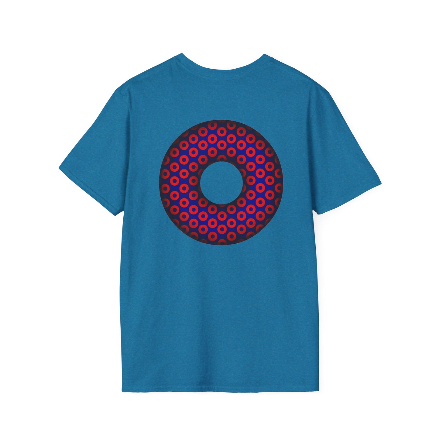 Plain Donuts/Unisex Soft-Style - "Plain Paradoxical Grided Donuts" - red/blue donuts