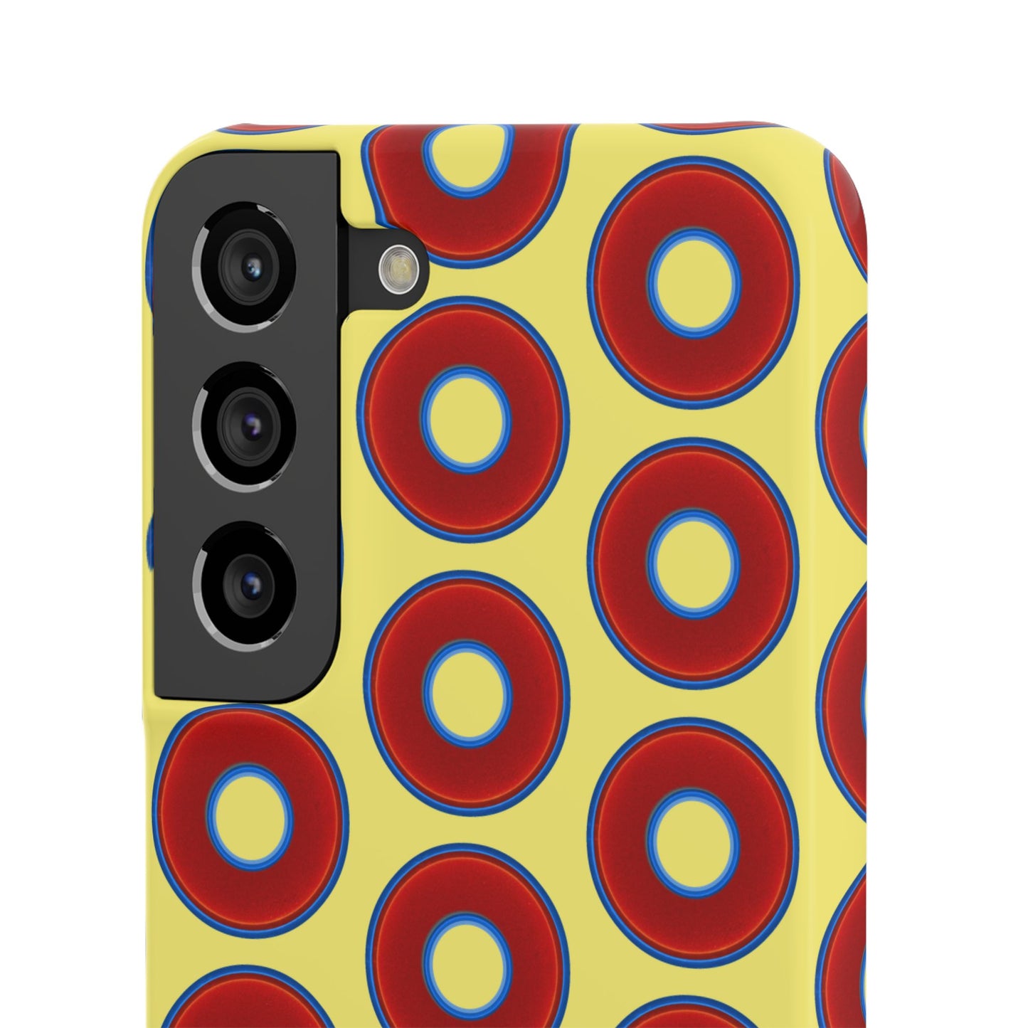 Lumpy Donut Snap Case - red vivid donut print w/yellow background