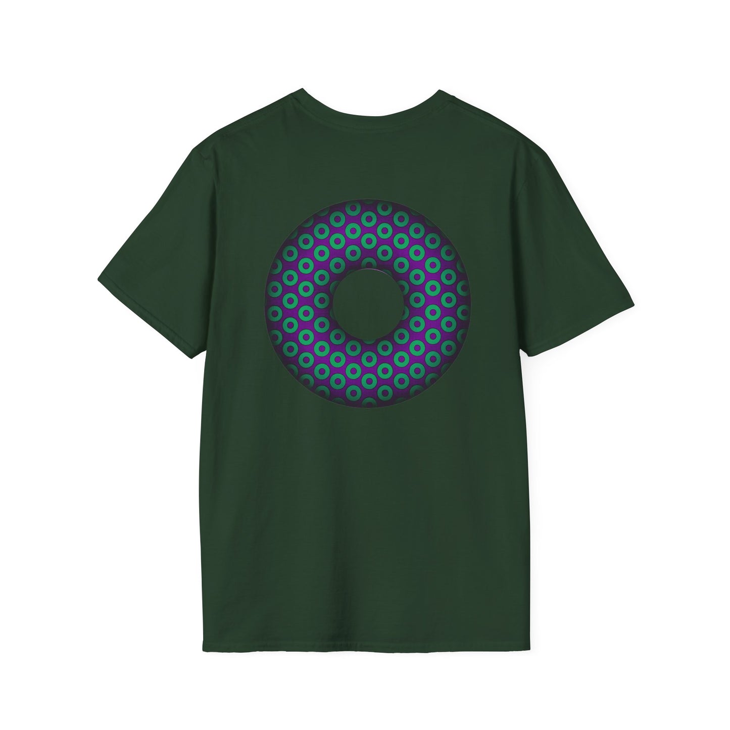 Plain Donuts/Unisex Soft-Style - "Plain Paradoxical Grided Donuts" - green/purple donuts