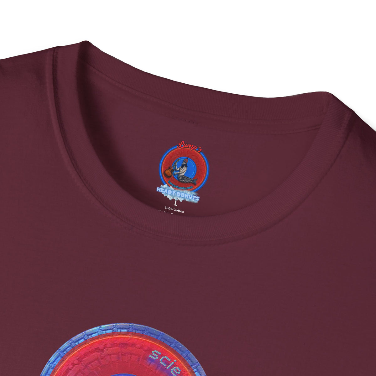 Classic Donut Tee - Unisex Soft-Style - "Tube Donuts" - series 1.0 - red donut/lighter blue bordering