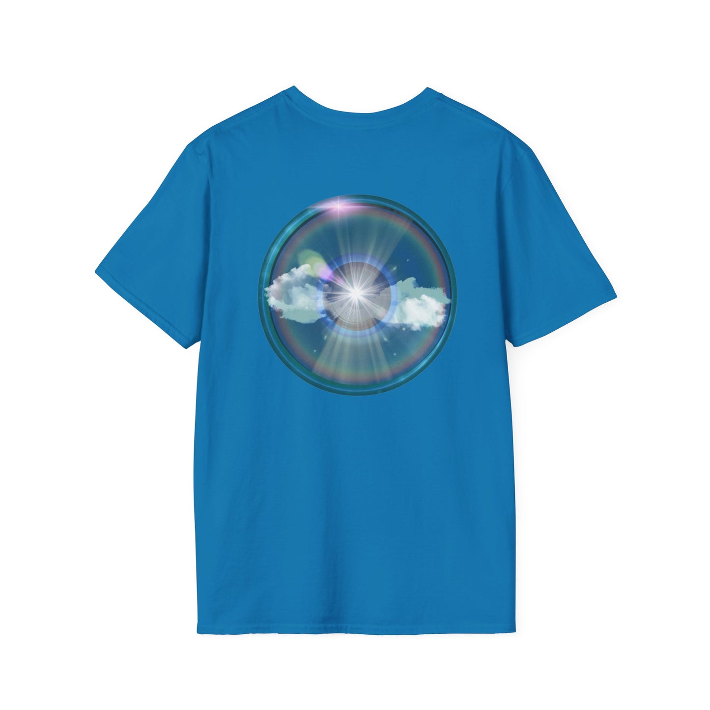 Classic Donut Tee - Unisex Soft-Style - "The Original Divided Donut' - light blue sky donut