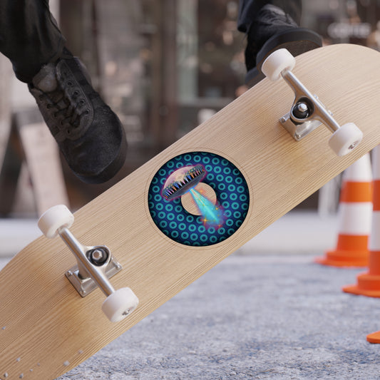 Donut Bumper/Outdoor Sticker - "They Serve Donuts on the Mothership Now" - series 1.0 - variant 2 - blue/blue paradoxical donut - [Die-Cut] 6"x 6"