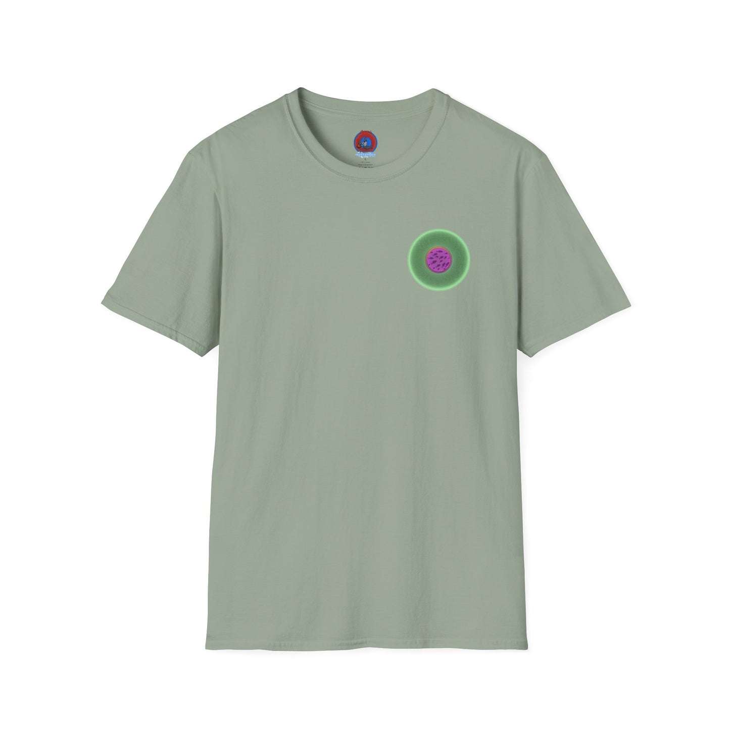 Classic Donut Tee - Unisex Soft-Style - "Swimming By" - variant 1 - series 1.0 - florescent green donut