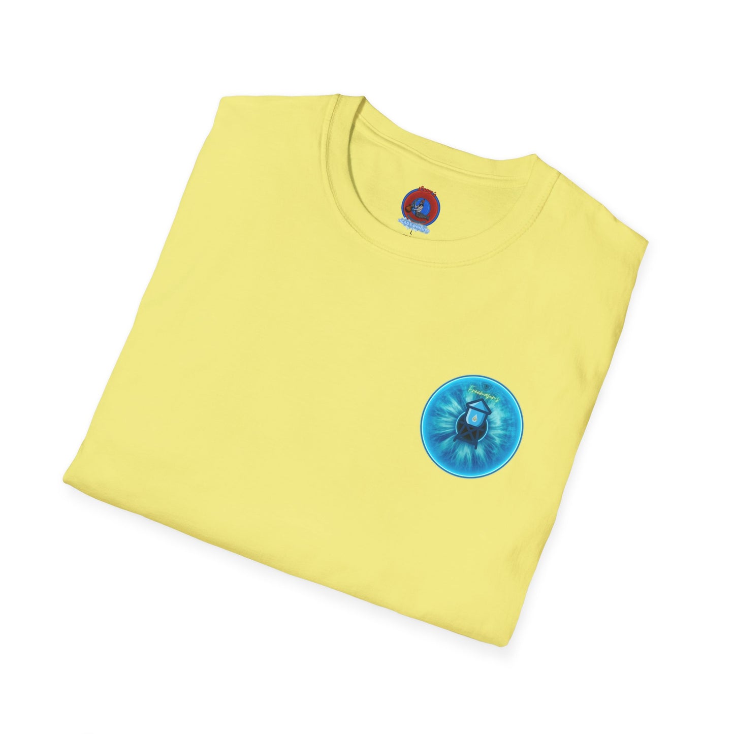 Classic Donut Tee - Unisex Soft-Style - "The Peering Donut of Opacity" - light blue idonut - variant 1