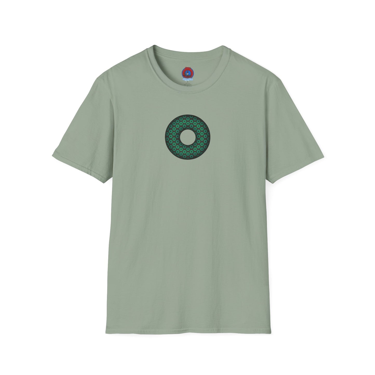Plain Donuts/Unisex Soft-Style - "Plain Paradoxical Grided Donuts" - green/dark gray donuts