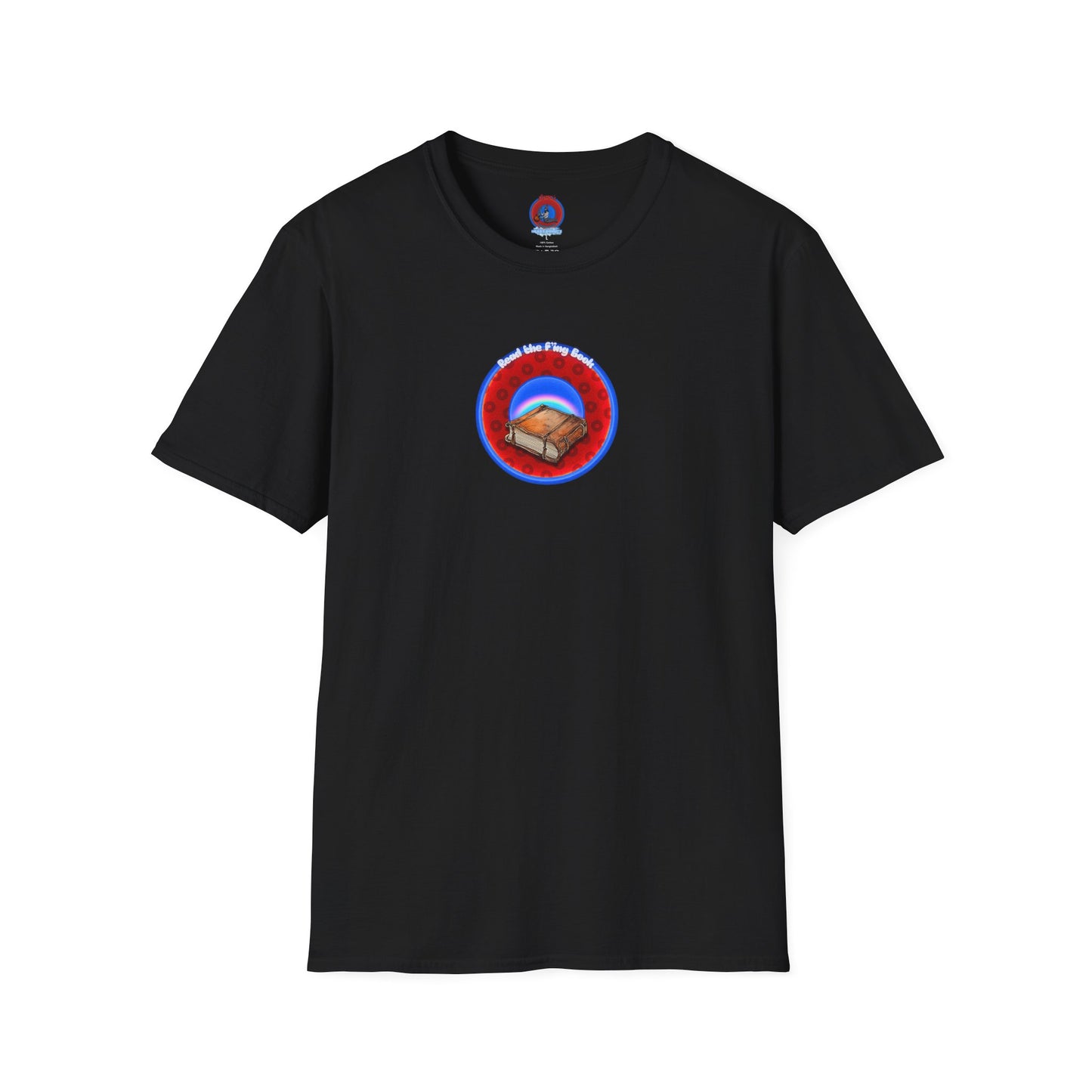 Classic Donut Tee - Unisex Soft-Style - "Read the F'ing Donut" - red/blue paradoxical donut