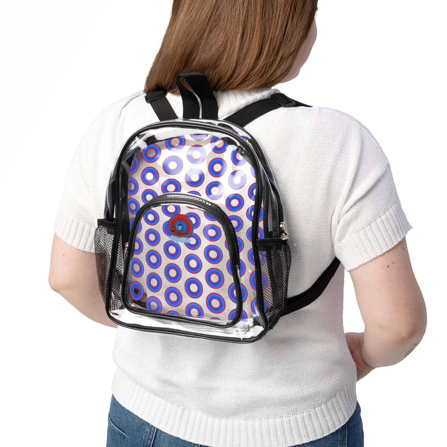 Lumpy Clear Pack/Concert Buddy - Plain Rustic Donut Print - blue/red