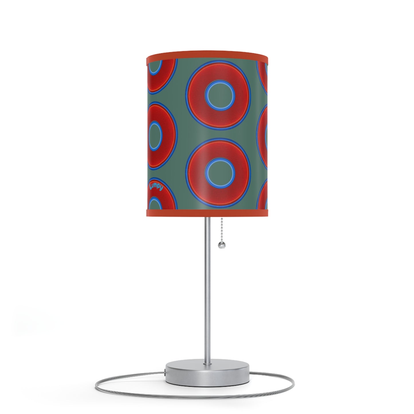 Lumpy Accent Lamps - red vivid donuts w/Fenway green background