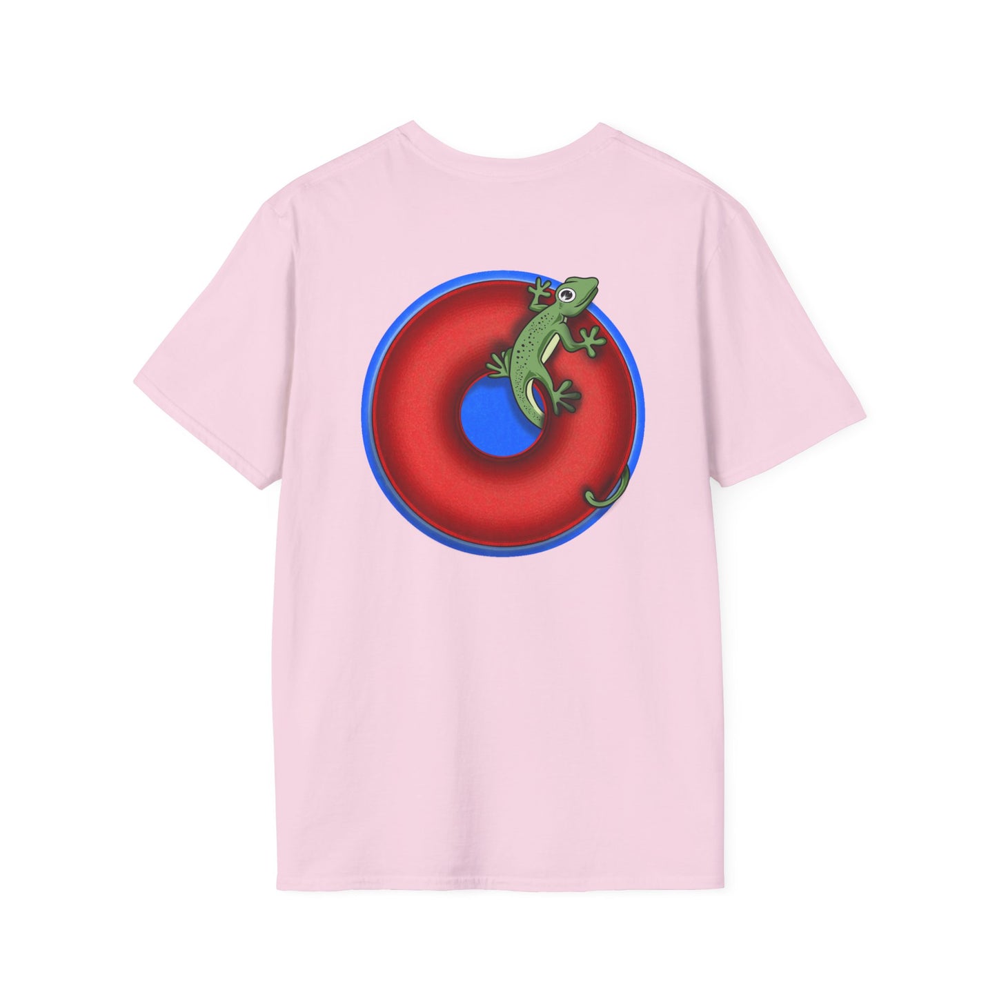 Classic Donut Tee - Unisex Soft-Style - "Practically Extinct Tee Shirt" - plump vivid red donut- variant 2
