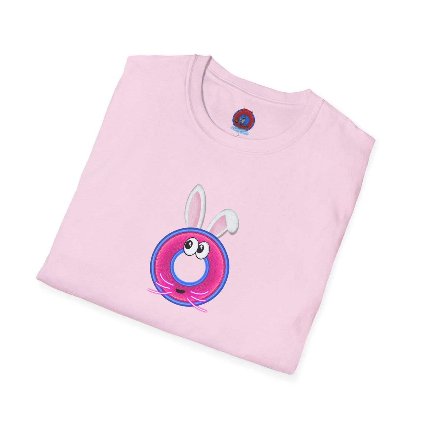 Classic Donut Tee - Unisex Soft-Style - "Easter Donuts" - magenta/pink rustic donut - holiday edition
