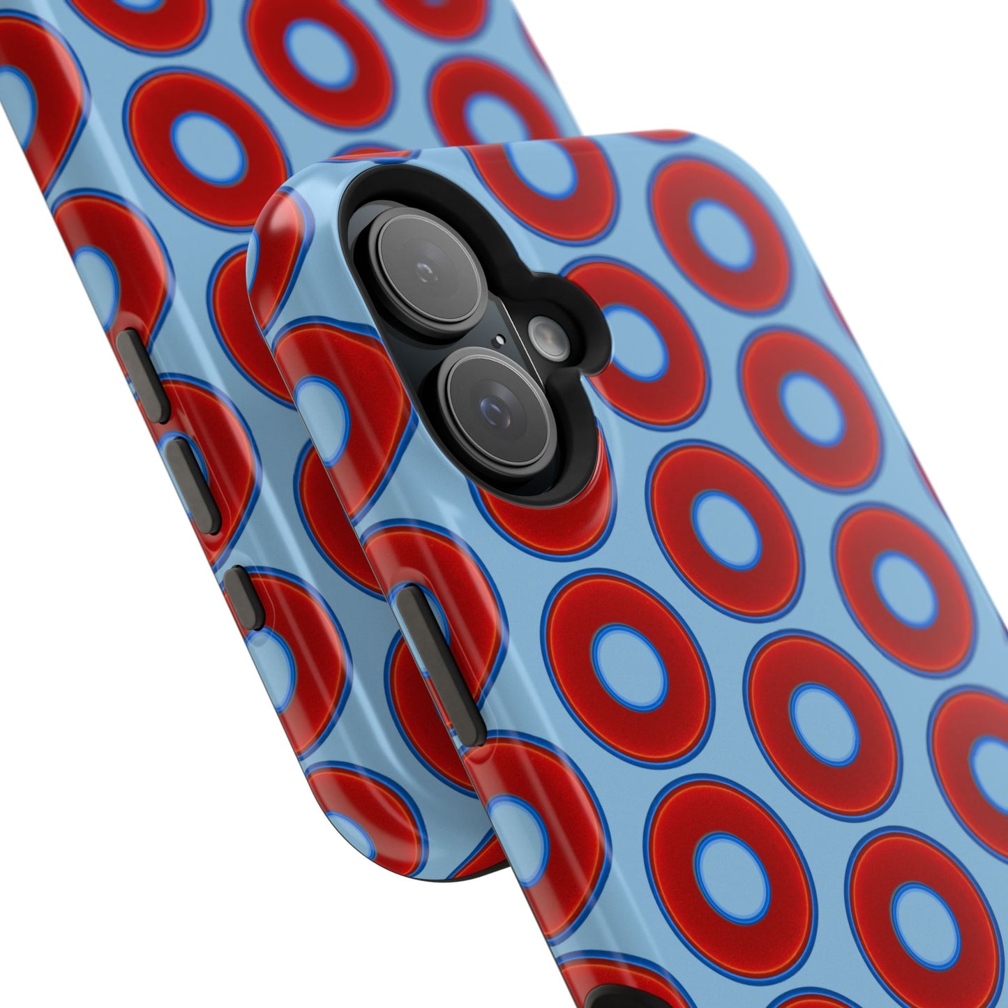 Magnetic Tough Donut Case - red vivid donut print w/sky blue background