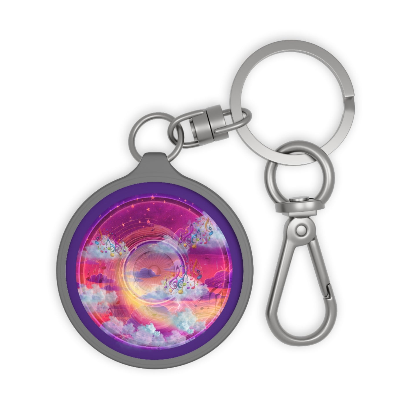 Lumpy Donut Keychain - "Conjurers of Donuts " - series 1.0 - magenta donut