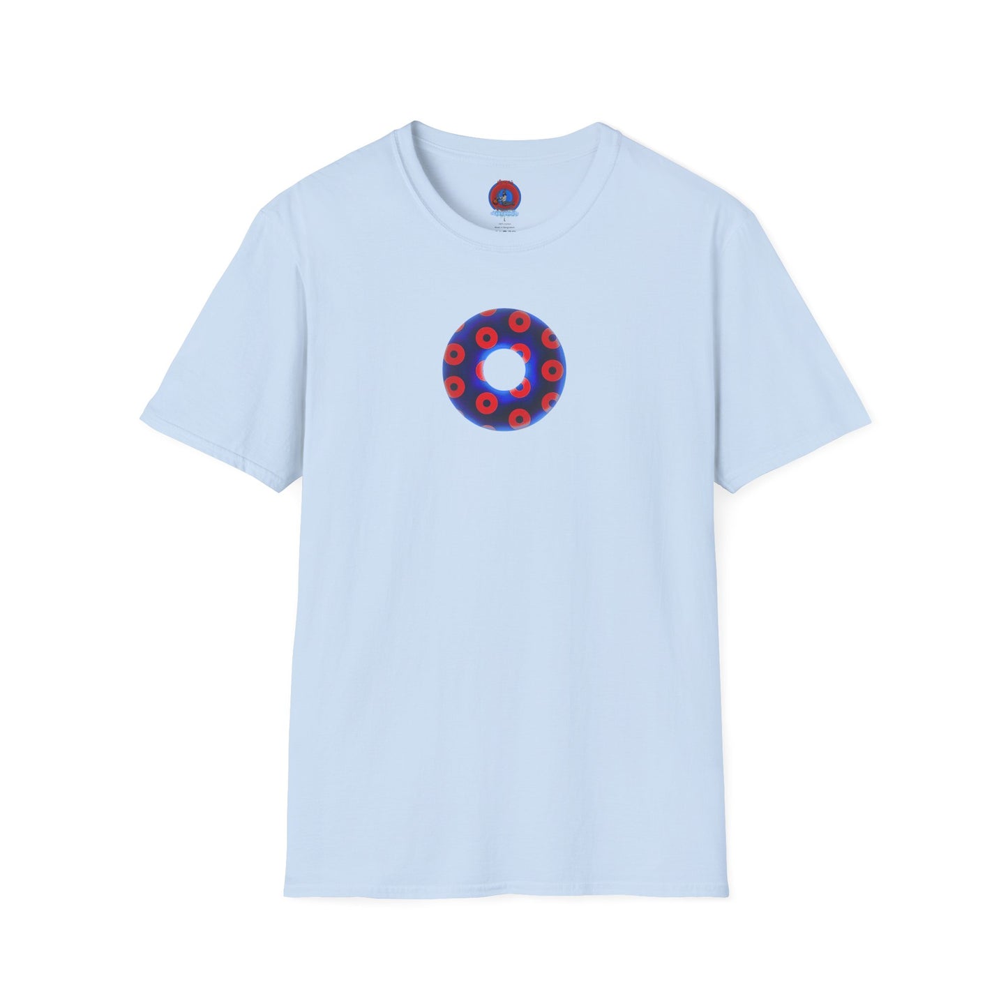 Plain Donuts/Unisex Soft-Style - "Plain Blimpy Paradoxical Donuts" - vivid royal blue/red donuts