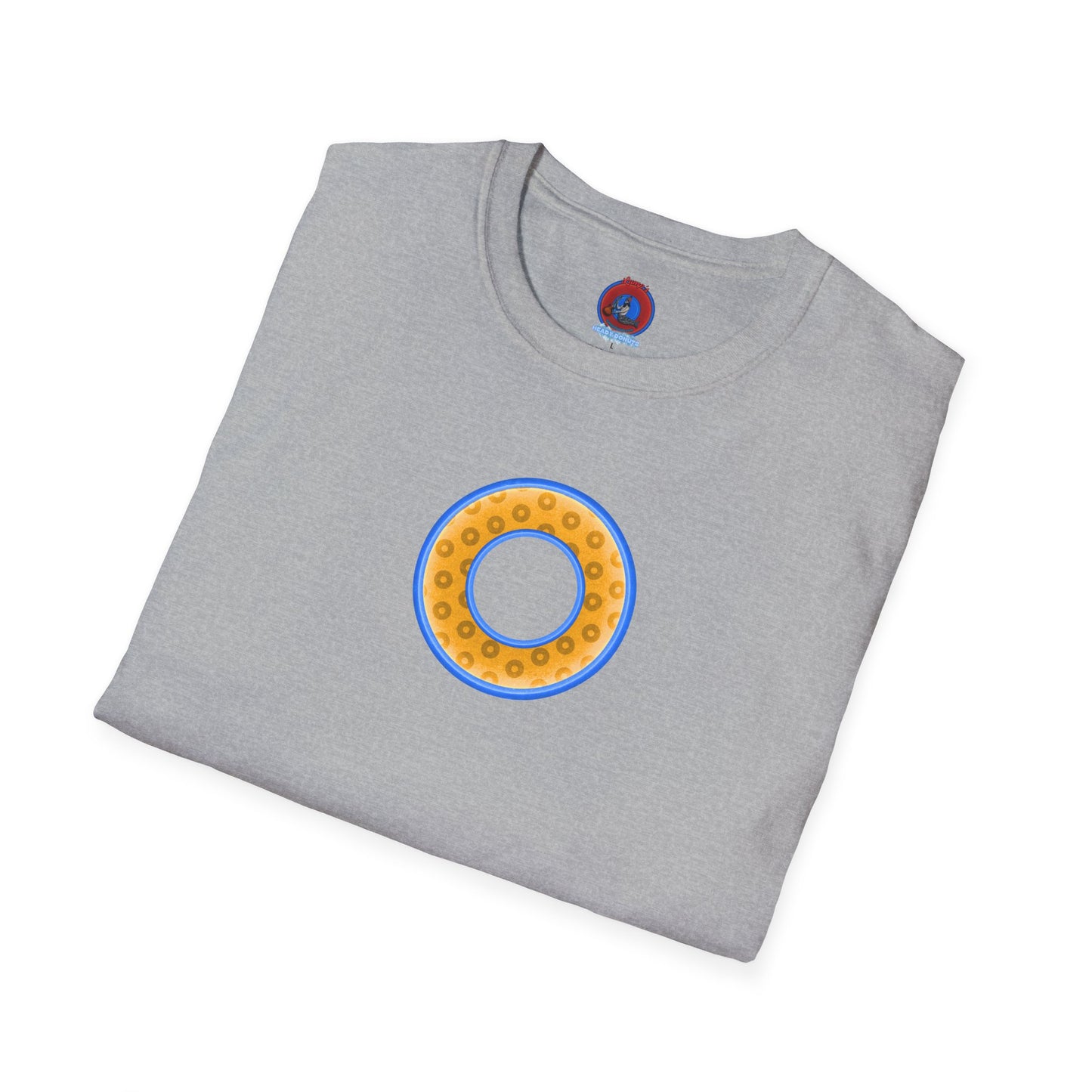 Plain Donuts/Unisex Soft-Style - "Plain Wide Mouthed Paradoxical Donuts" - yellow/light blue donuts