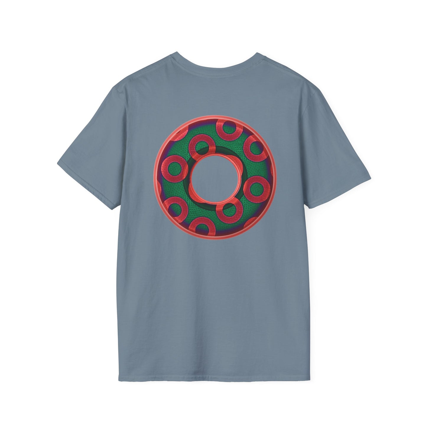 Plain Donuts/Unisex Soft-Style - "Plain Rustic Paradoxical Donuts" - green/red donuts