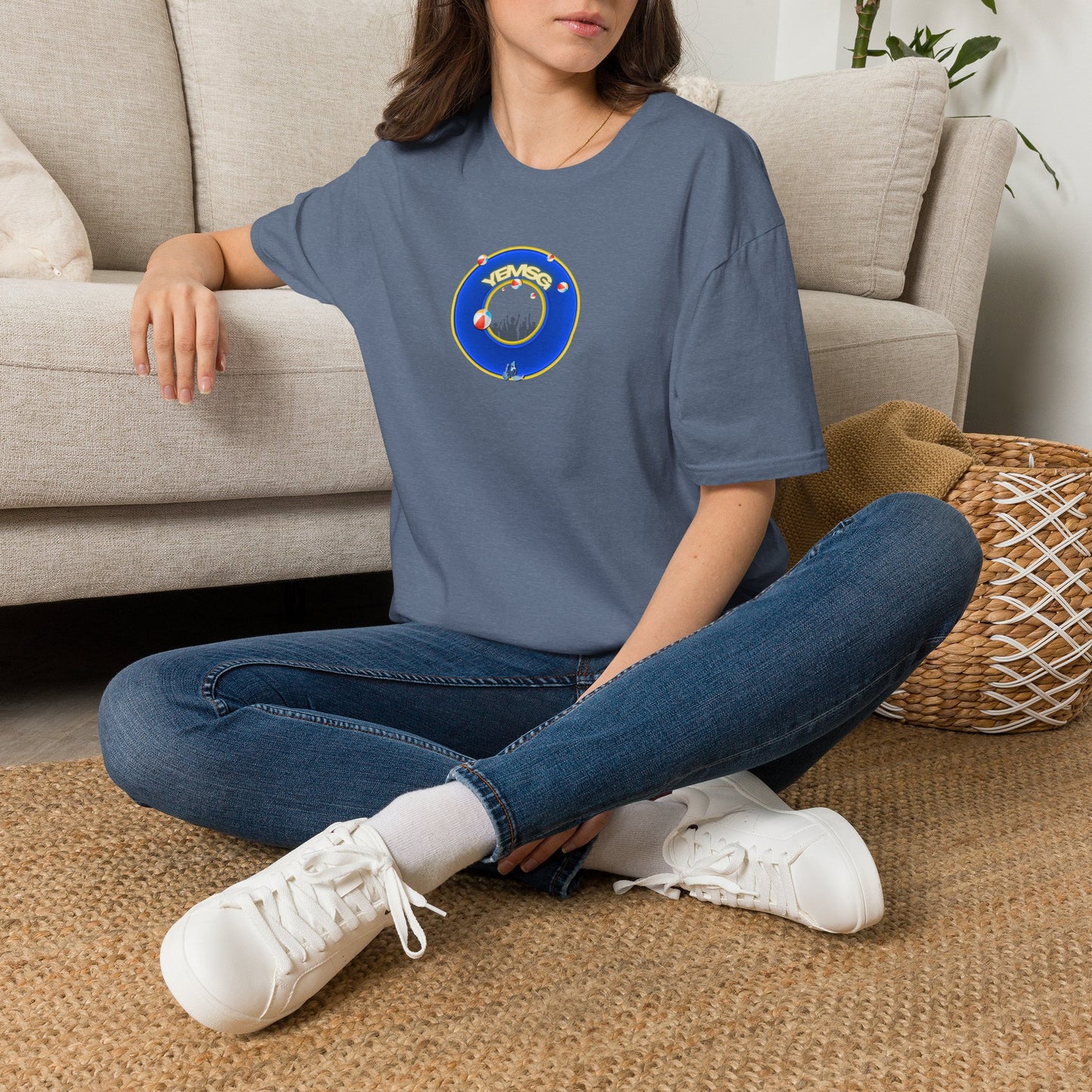 Donut Tee - Unisex Soft-Style - "The Donut's Secret Ingredient? MSG" - vivid blue/yellow donut - variant 2