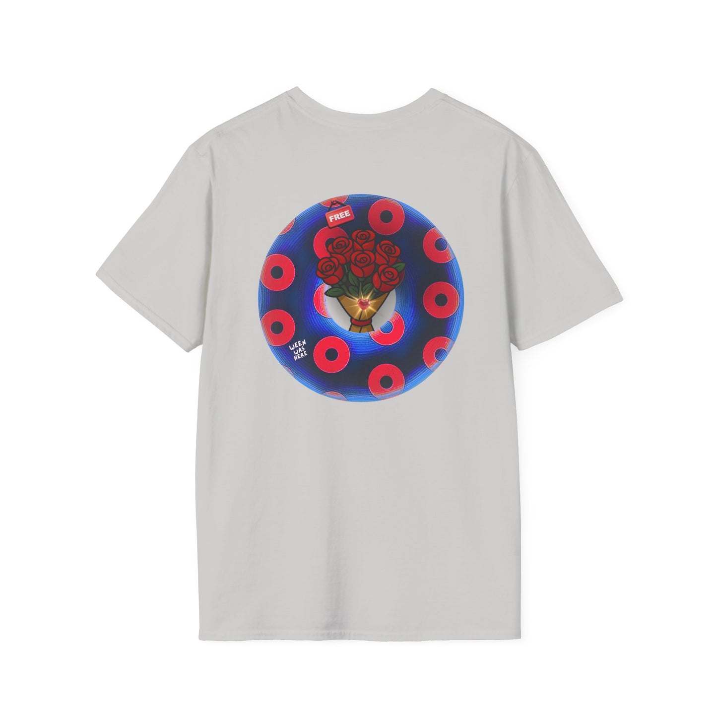 Classic Donut Tee - Unisex Soft-Style - "Donuts of Phreedom" - red/blue paradoxical blimpy donut