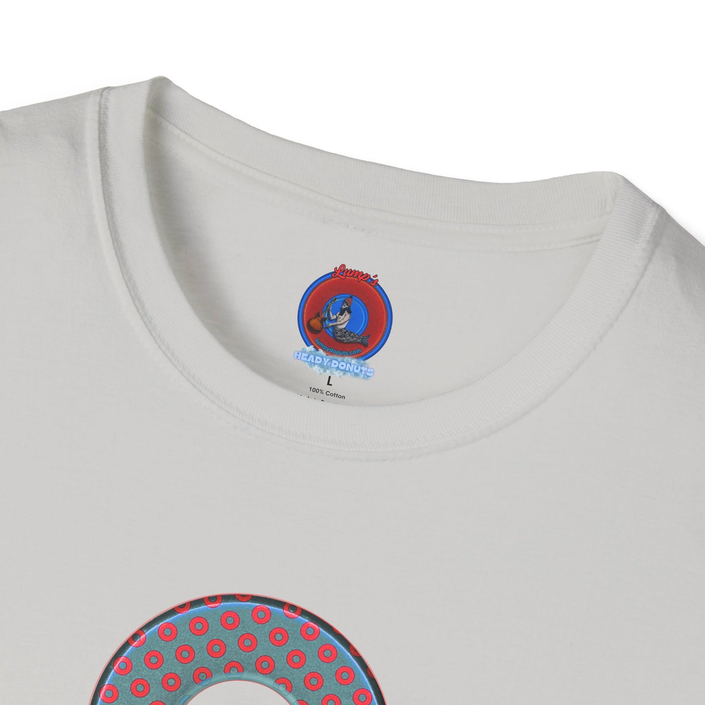 Plain Donuts/Unisex Soft-Style - "Plain Electric Paradoxical Donuts" - steel blue/red donuts