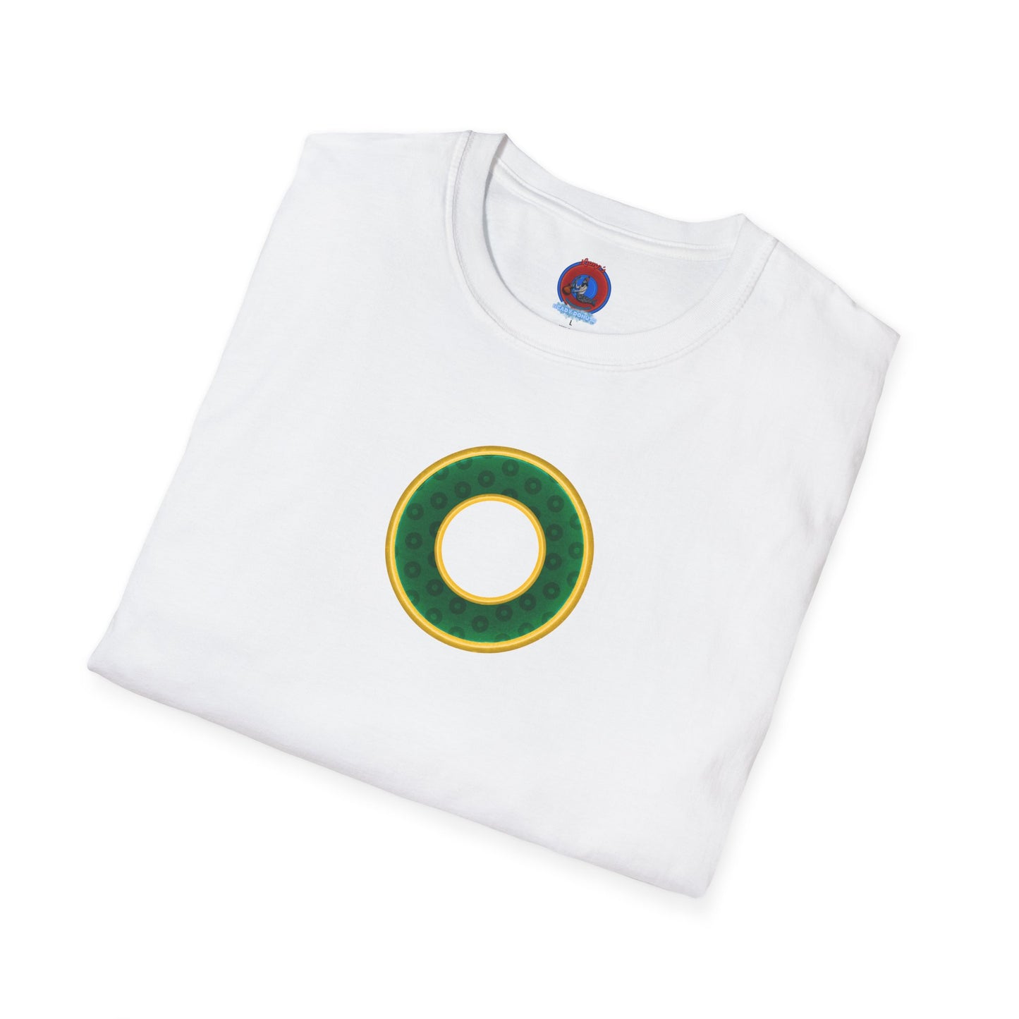 Plain Donuts/Unisex Soft-Style - "Plain Wide Mouthed Paradoxical Donuts" - forest green/yellow donuts