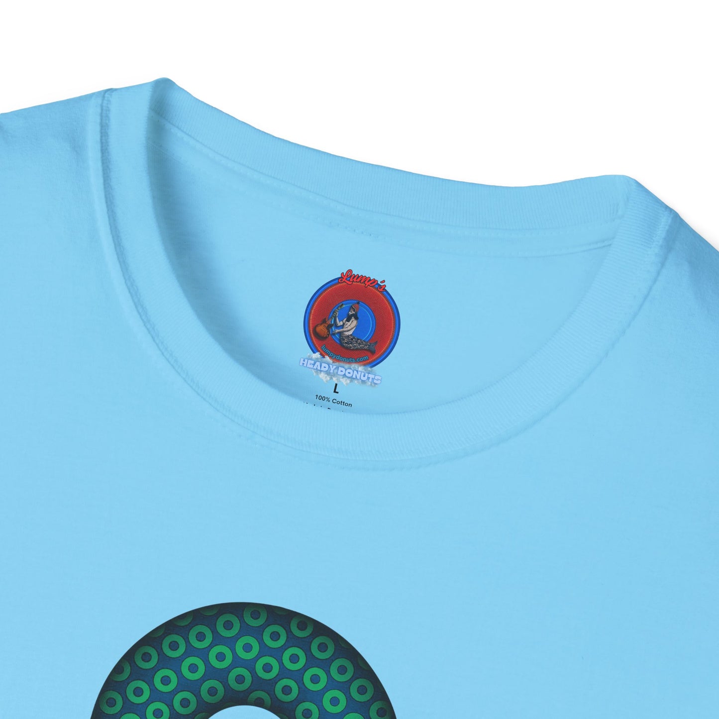 Plain Donuts/Unisex Soft-Style - "Plain Paradoxical Grided Donuts" - light green/midnight teal donuts