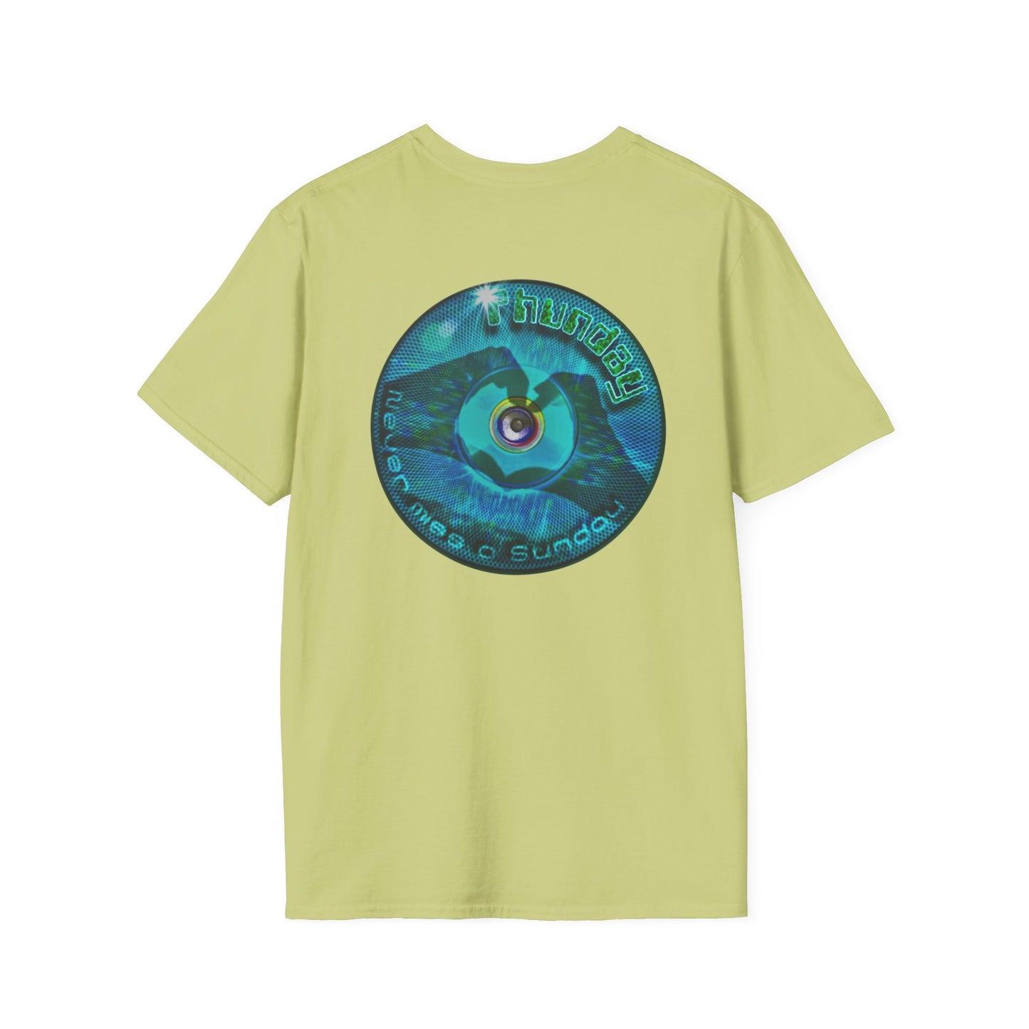 Classic Donut Tee - Unisex Soft-Style - "Sunday Phunday" - series 1.0 - variant 1 - teal donut