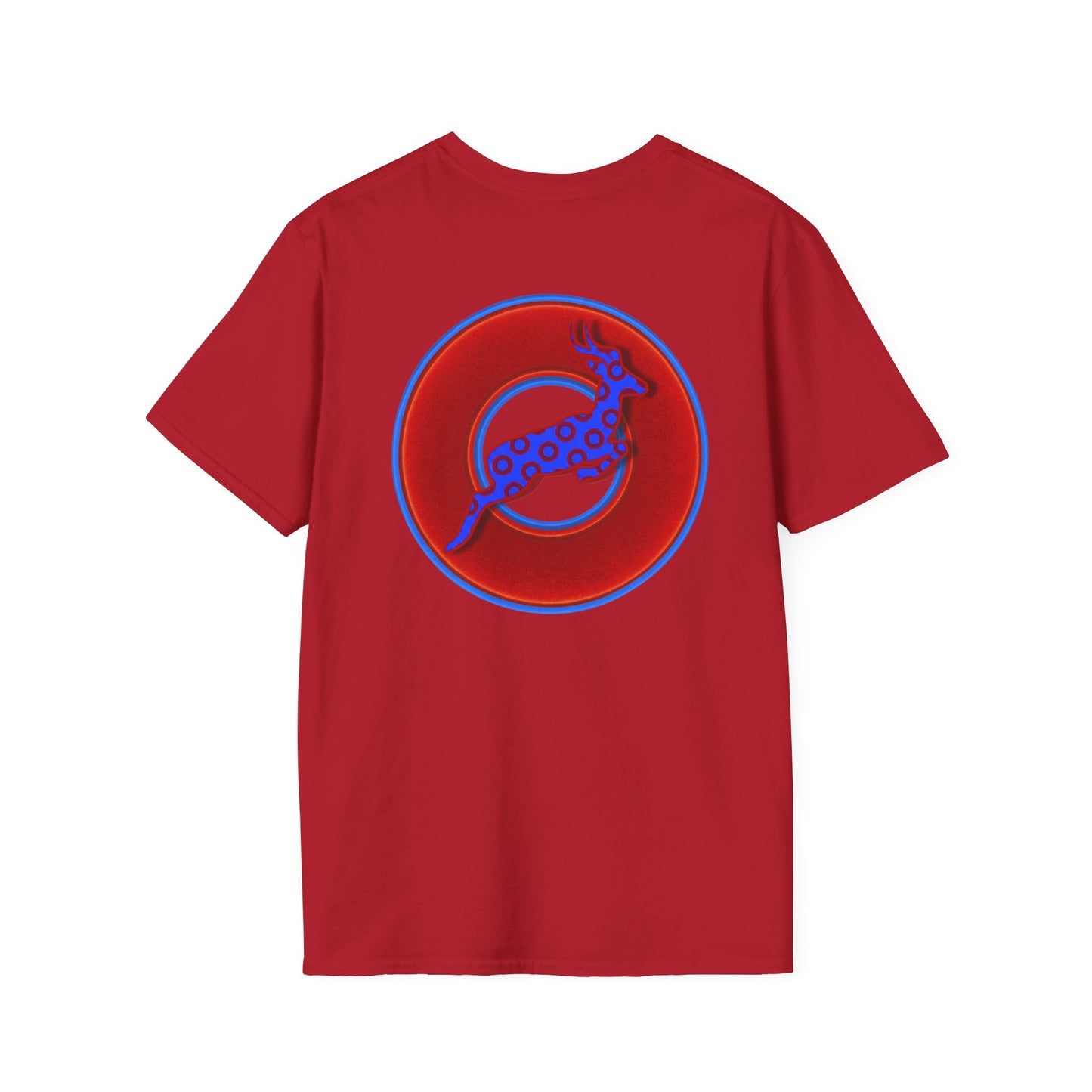Classic Donut Tee - Unisex Soft-Style - "Out of Control Donut" - vivid red donut - variant 1