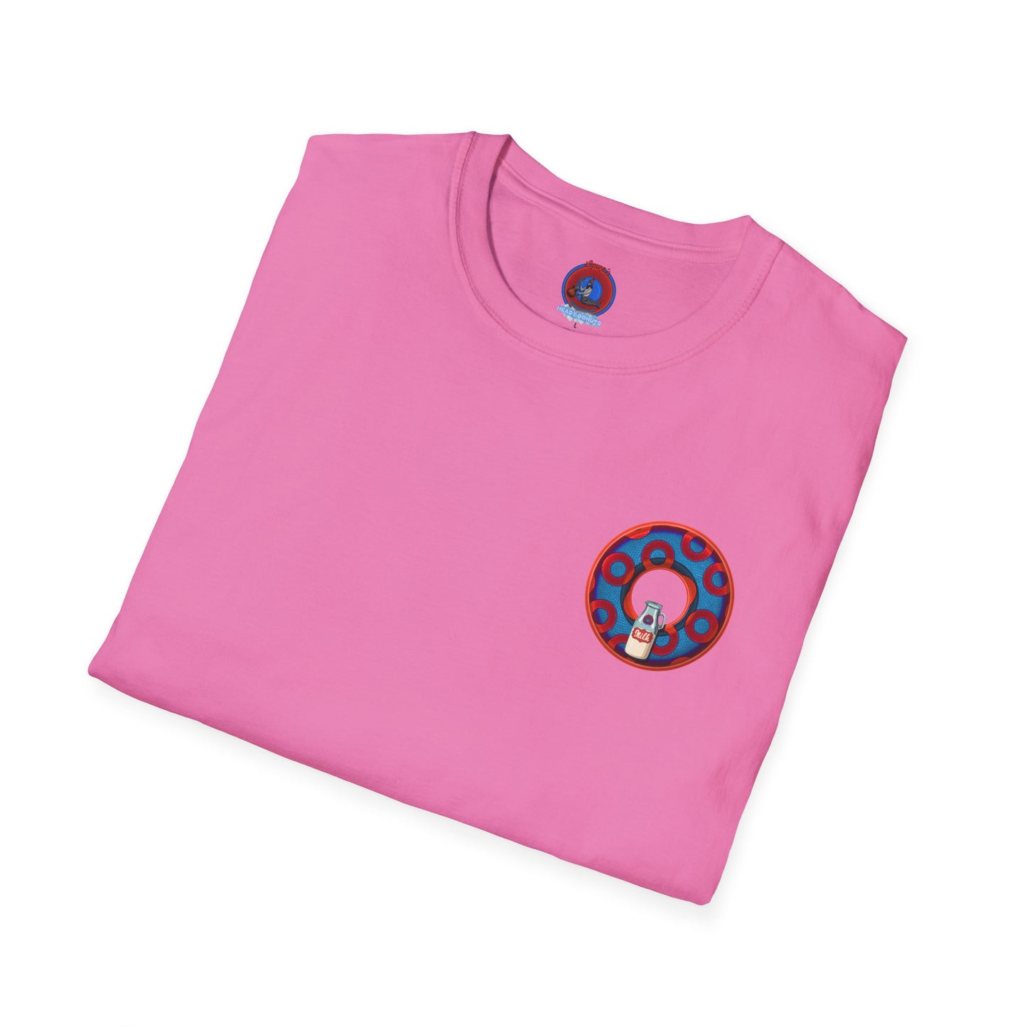 Classic Donut Tee - Unisex Soft-Style - "Wooked Cream - YEMSG Donut " - blue/red rustic paradox donut - variant 1