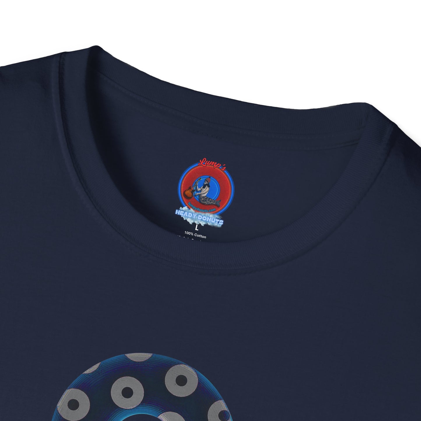 Plain Donuts/Unisex Soft-Style - "Plain Blimpy Paradoxical Donuts" - dark blue/off-white donuts