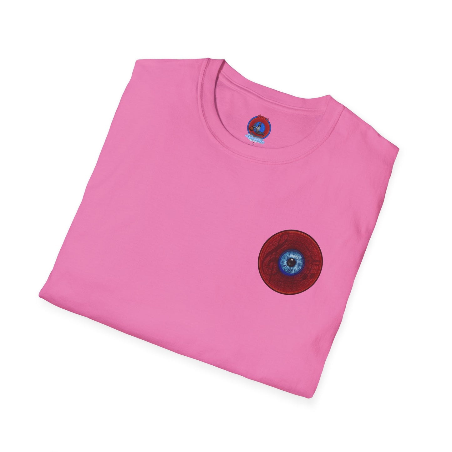 Classic Donut Tee - Unisex Soft-Style - "Peering through Your Opacity" - series 1.0 - red donut w/eye