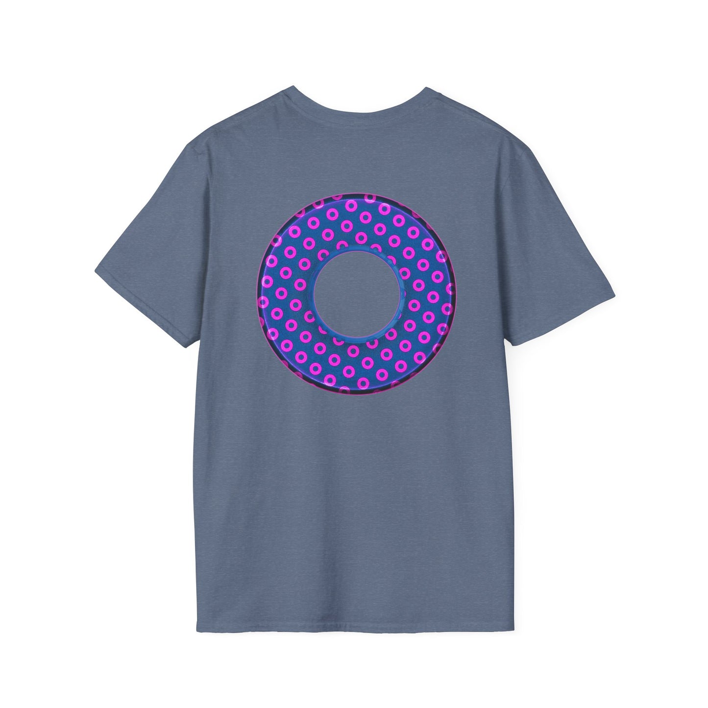 Plain Donuts/Unisex Soft-Style - "Plain Electric Paradoxical Donuts" - pink/dark blue donuts