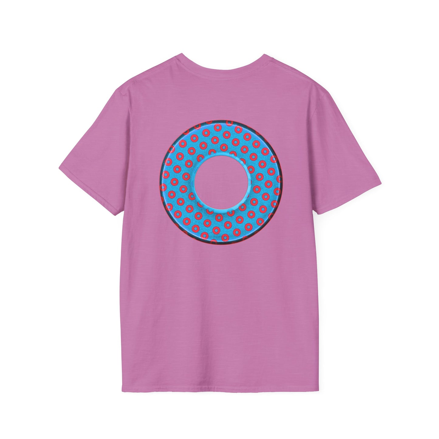 Plain Donuts/Unisex Soft-Style - "Plain Electric Paradoxical Donuts" - light blue/red donuts