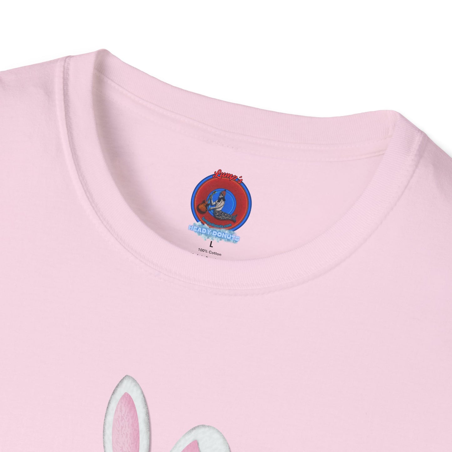 Classic Donut Tee - Unisex Soft-Style - "Easter Donuts" - magenta/pink rustic donut - holiday edition