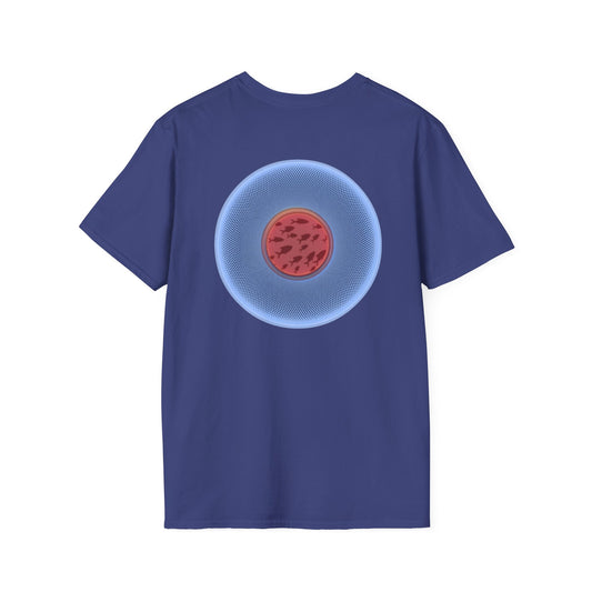Classic Donut Tee - Unisex Soft-Style - "Swimming By" - variant 2 - blue phatty donut - series 1.0