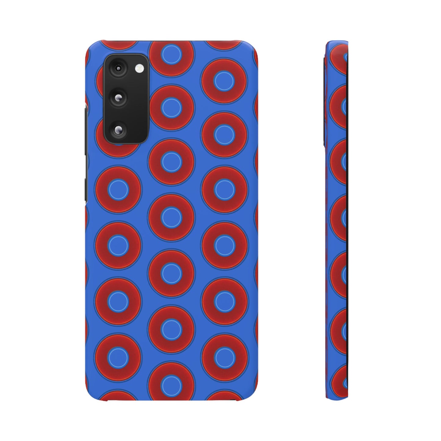 Lumpy Donut Snap Case - red vivid donut print w/medium royal blue background