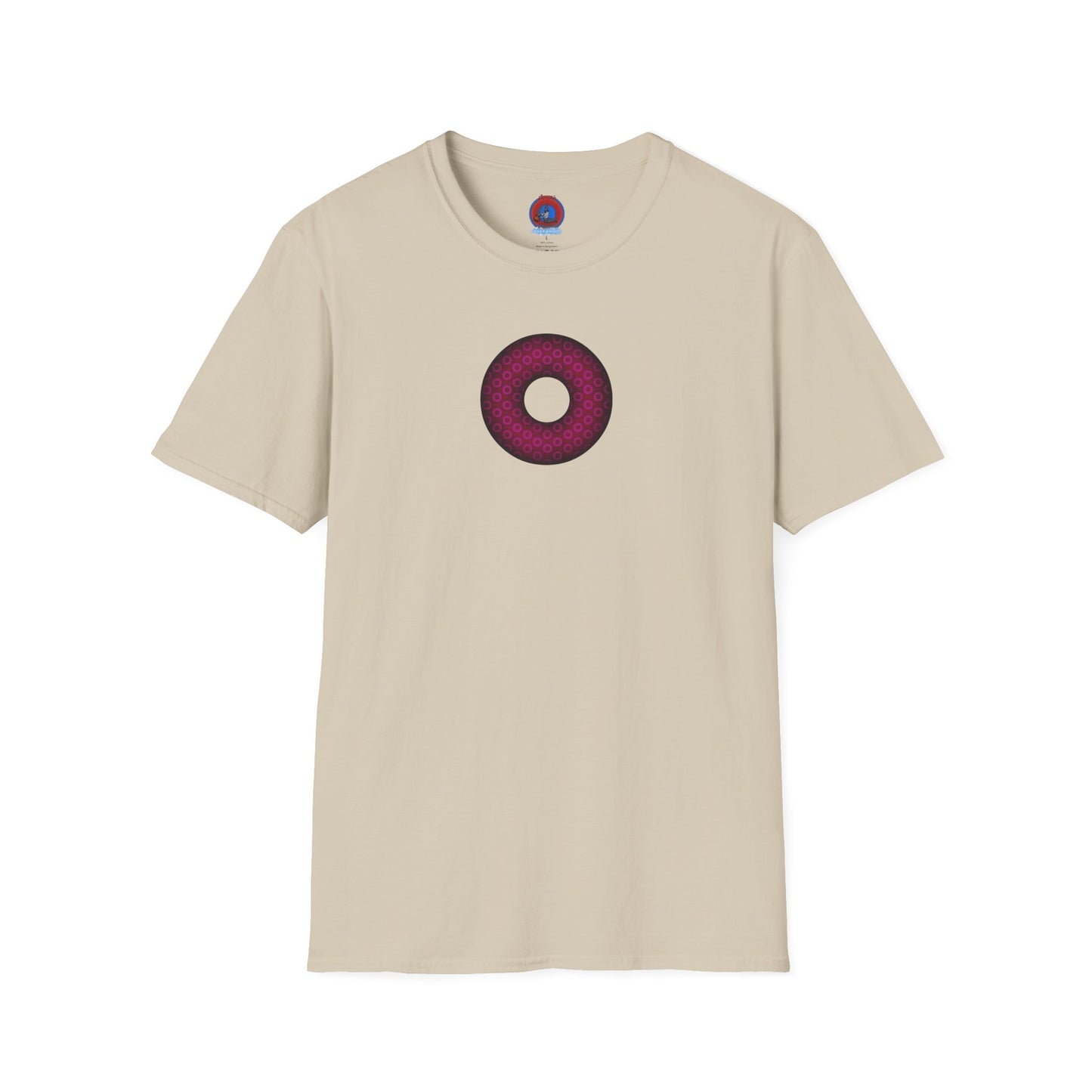 Plain Donuts/Unisex Soft-Style - "Plain Paradoxical Grided Donuts" - dark magenta/burgundy donuts
