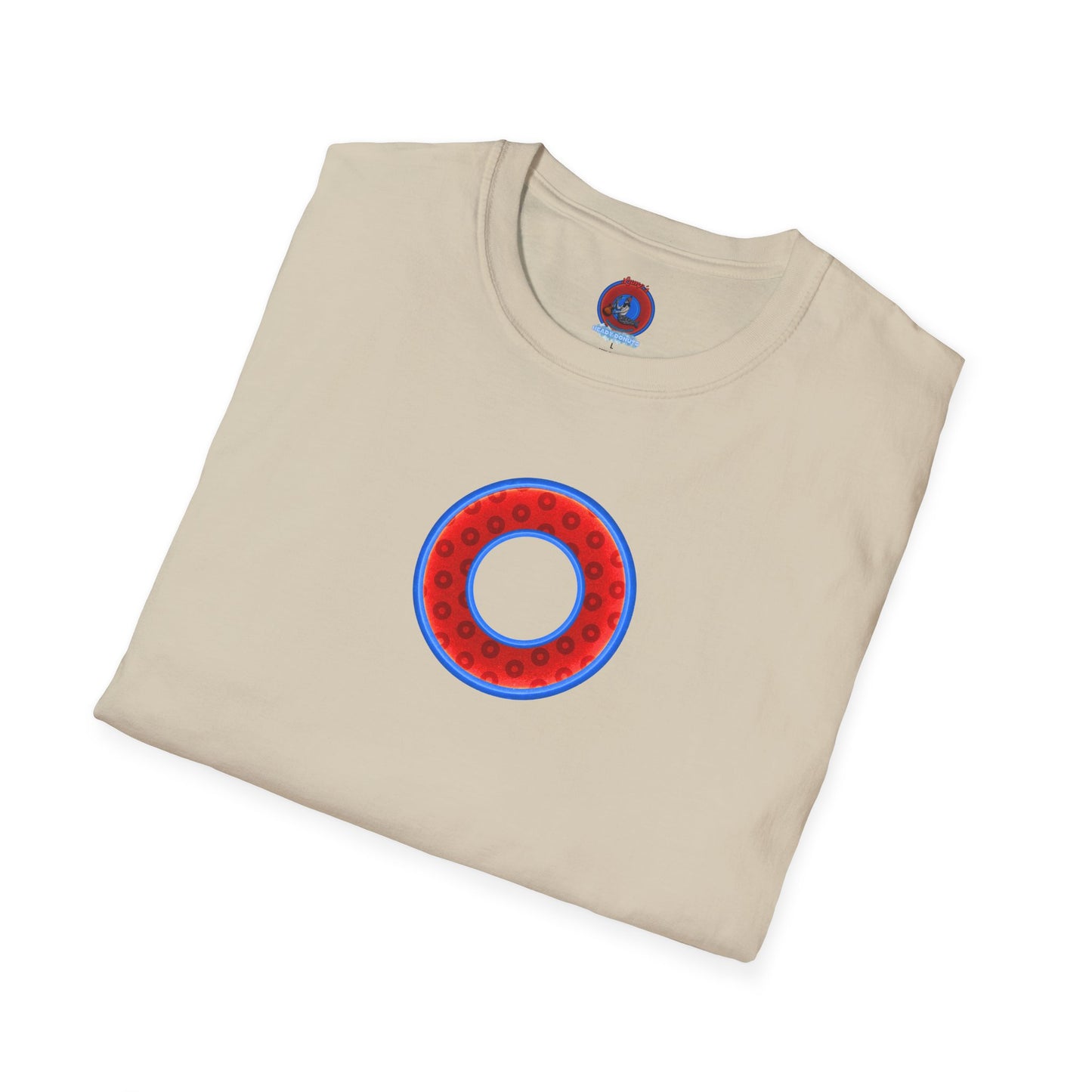 Plain Donuts/Unisex Soft-Style - "Plain Wide Mouthed Paradoxical Donuts" - red/medium royal blue donuts