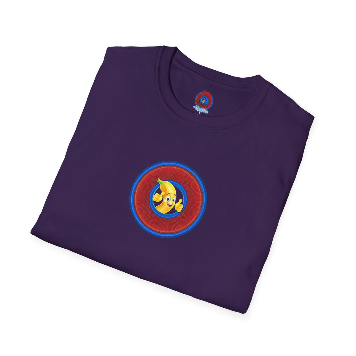Classic Donut Tee - Unisex Soft-Style - "Dis sheet, it's bananas!" - series 1.0 - variant 6 - traditional red/blue donut