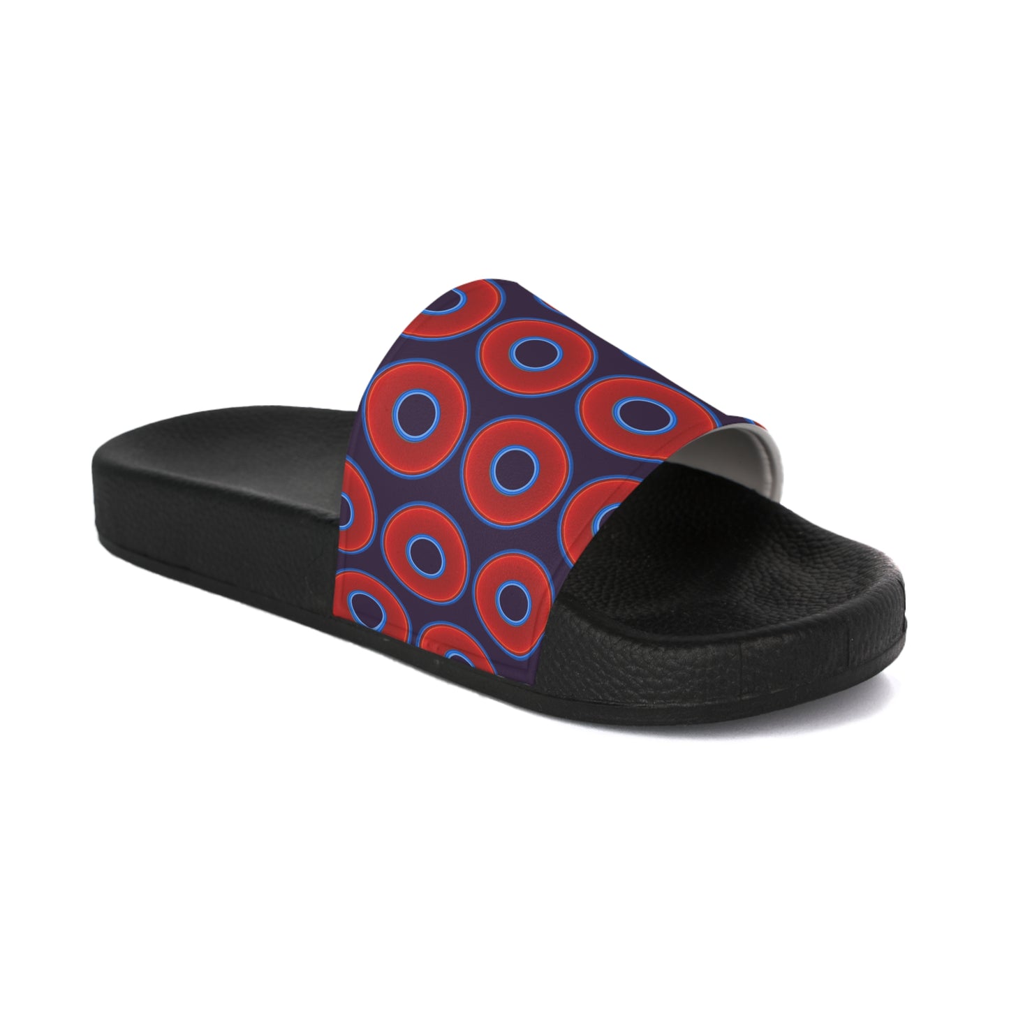 Lumpy Sandals - slip-ons - red vivid donuts w/midnight purple background