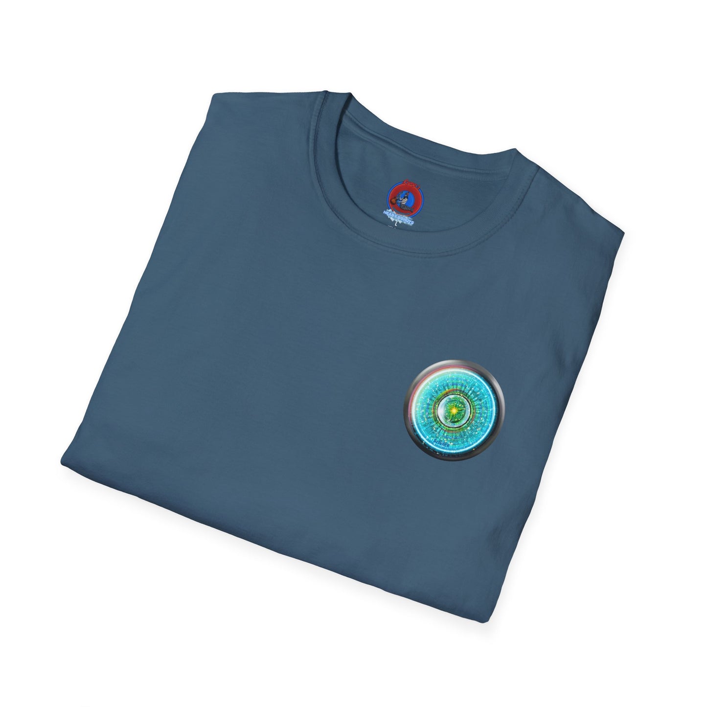 Classic Donut Tee - Unisex Soft-Style - "Donut of Life Tee" - vivid turquoise tube donut - variant 3