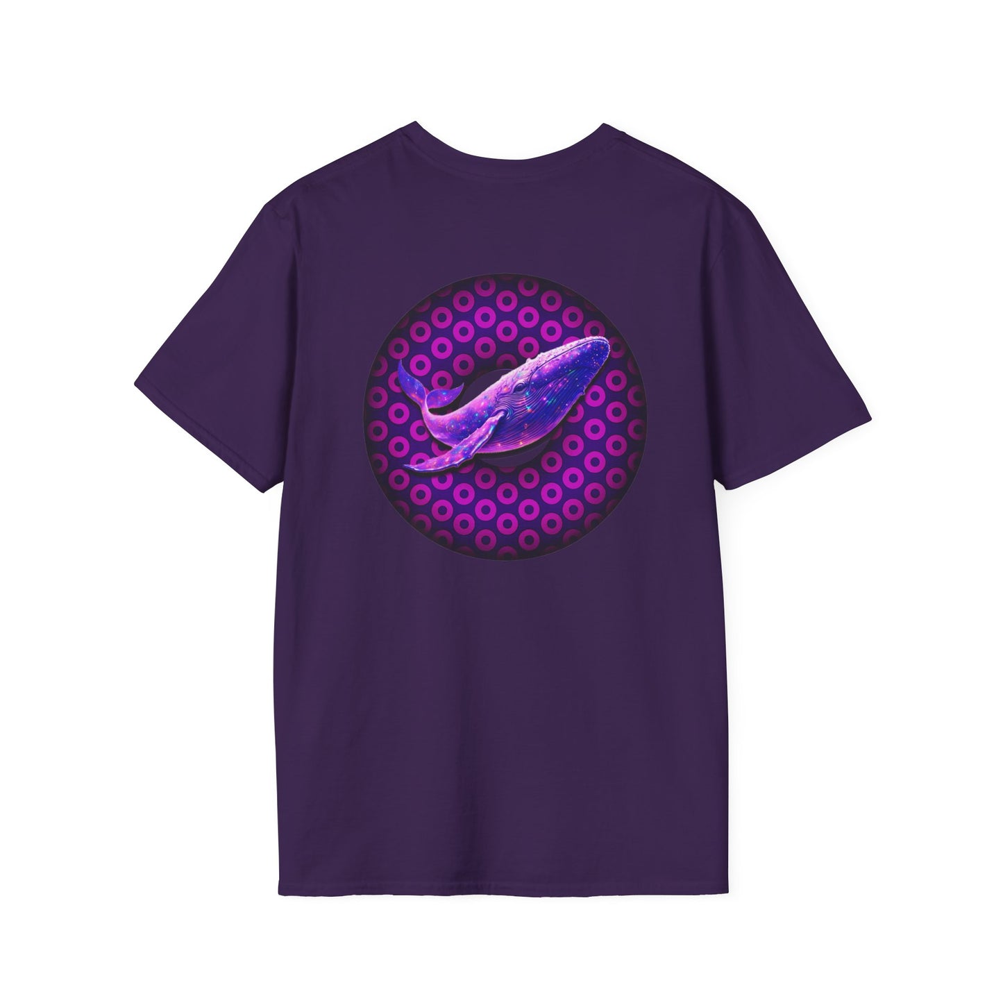 Classic Donut Tee - Unisex Soft-Style - "A Purple Humpback Whale of a Good Time" - variant 1 - purple paradoxical donut