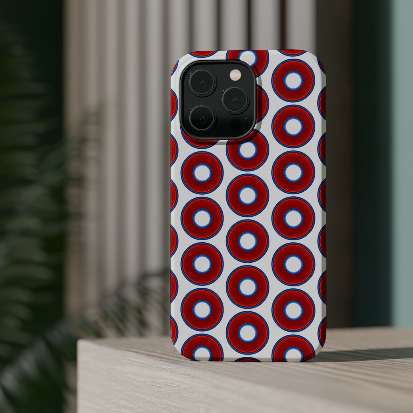 Magnetic Tough Donut Case - red vivid donut print w/white background