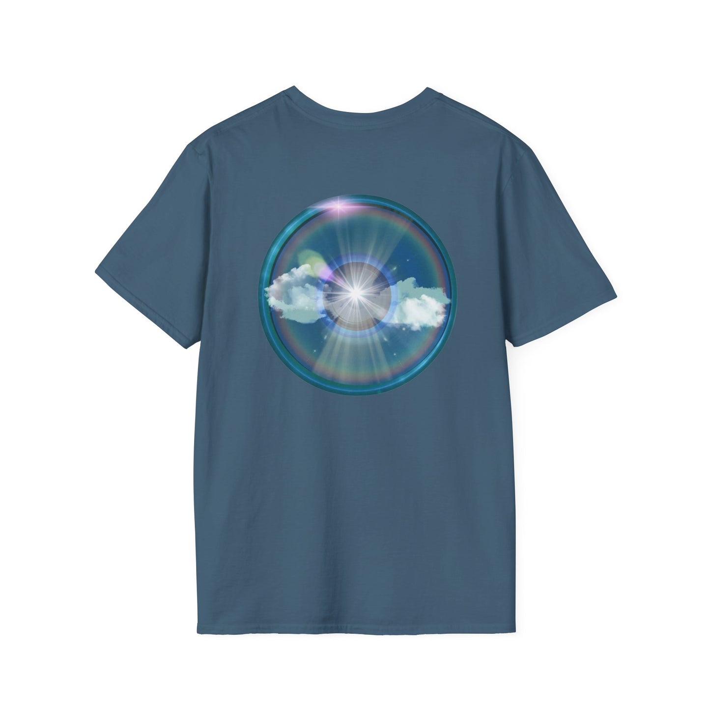 Classic Donut Tee - Unisex Soft-Style - "The Divided Donut" - variant 3 - blue donut [*50% to The Divided Sky Foundation]