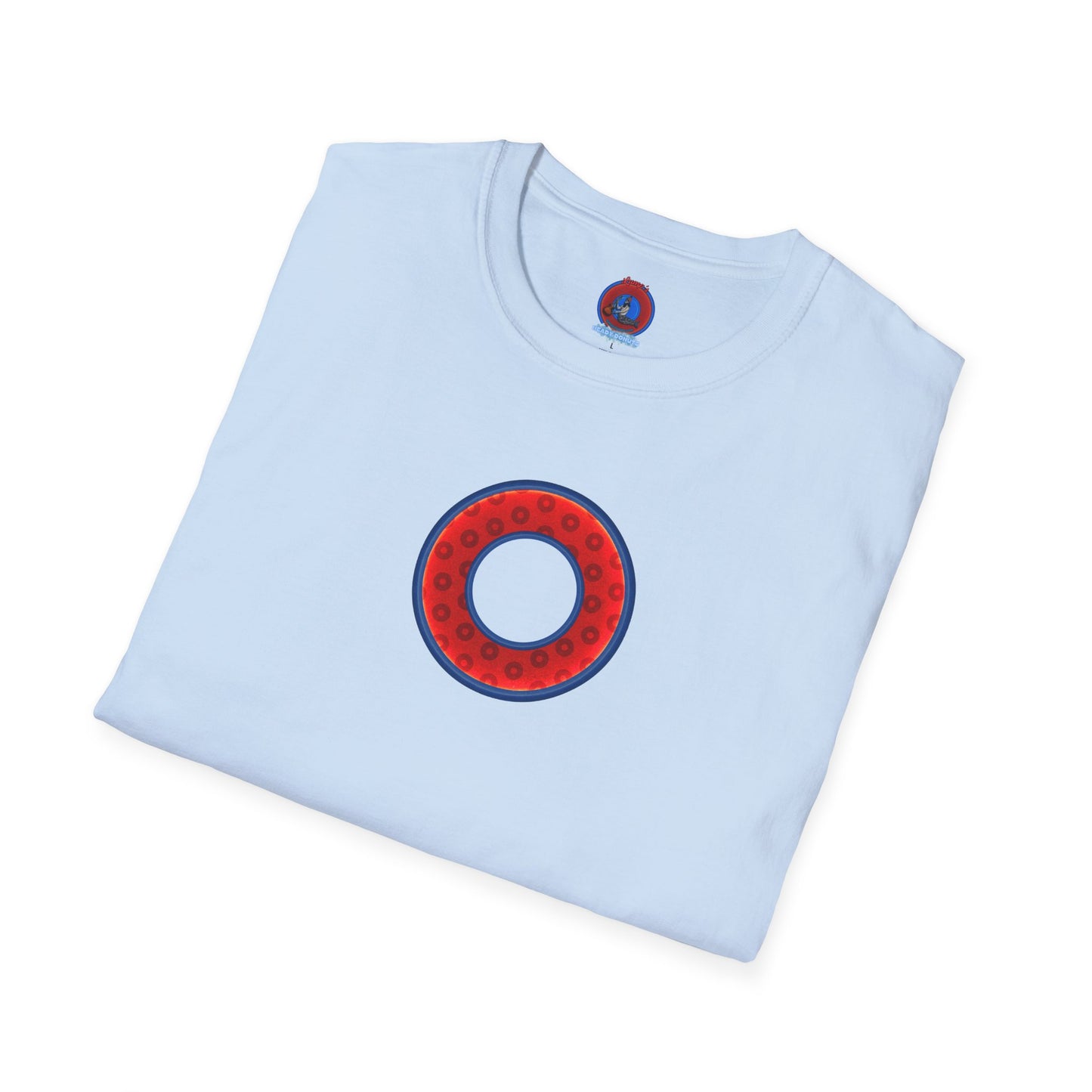 Plain Donuts/Unisex Soft-Style - "Plain Wide Mouthed Paradoxical Donuts" - red/dark blue donuts