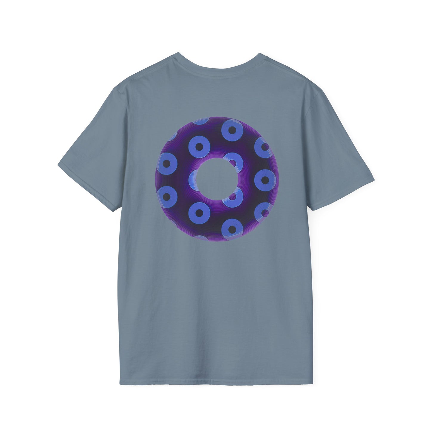 Plain Donuts/Unisex Soft-Style - "Plain Blimpy Paradoxical Donuts" - dark purple/Carolina blue donuts