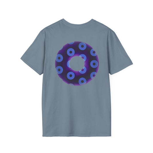 Plain Donuts/Unisex Soft-Style - "Plain Blimpy Paradoxical Donuts" - dark purple/Carolina blue donuts