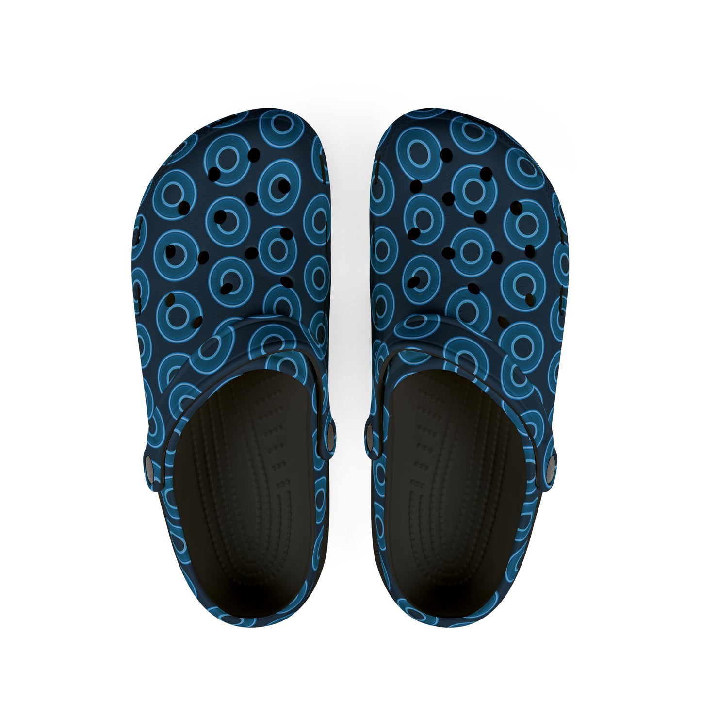 Spatchcocks - donut slip-on shoes - blue rustic donuts w/navy background [unisex]