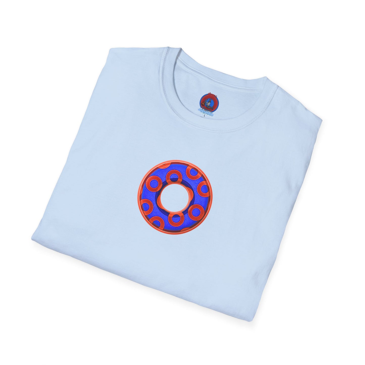 Plain Donuts/Unisex Soft-Style - "Plain Rustic Paradoxical Donuts" - electric blue/red donuts